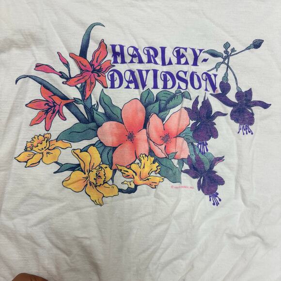 Vintage Floral Harley Davidson Cropped Sweater - Picture 3 of 5